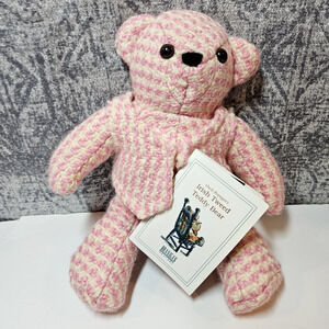 Branigan Weavers Uncle Branigan Irish Tweed Teddy Bear Pink White Plaid NWT